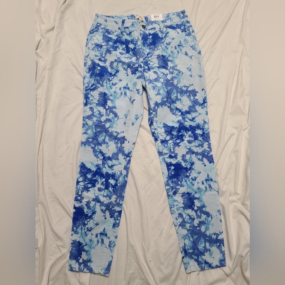 Style & Co Corduroy Blue Tie-Dye Women Jeans Curvy Fit Size 12, Skinny - Picture 11 of 11